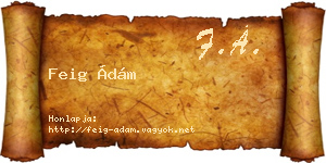 Feig Ádám névjegykártya